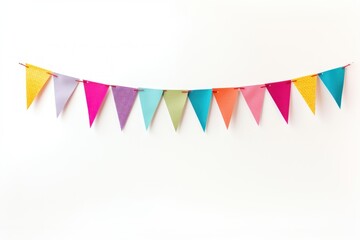 Fototapeta premium Banner flag white background clothesline.