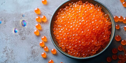 Flying Fish Roe Sashimi on plate Product photographya