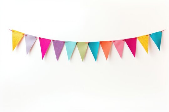 Banner flag white background clothesline.