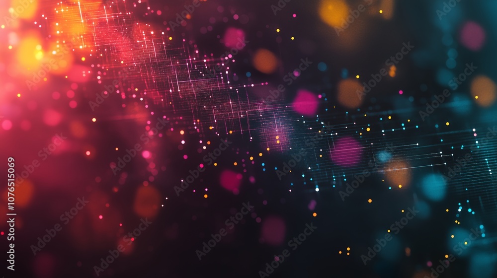 Poster a beauty futuristic abstract background in a high-tech style. shining lines and patterns resembling 