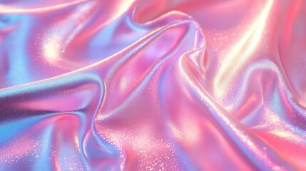 Iridescent Satin Fabric with Soft Glare and Gentle Waves