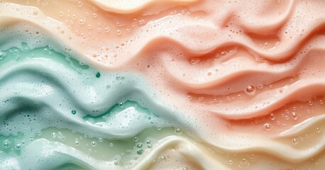 Obraz premium Colorful Abstract Foamy Waves in Pastel Tones