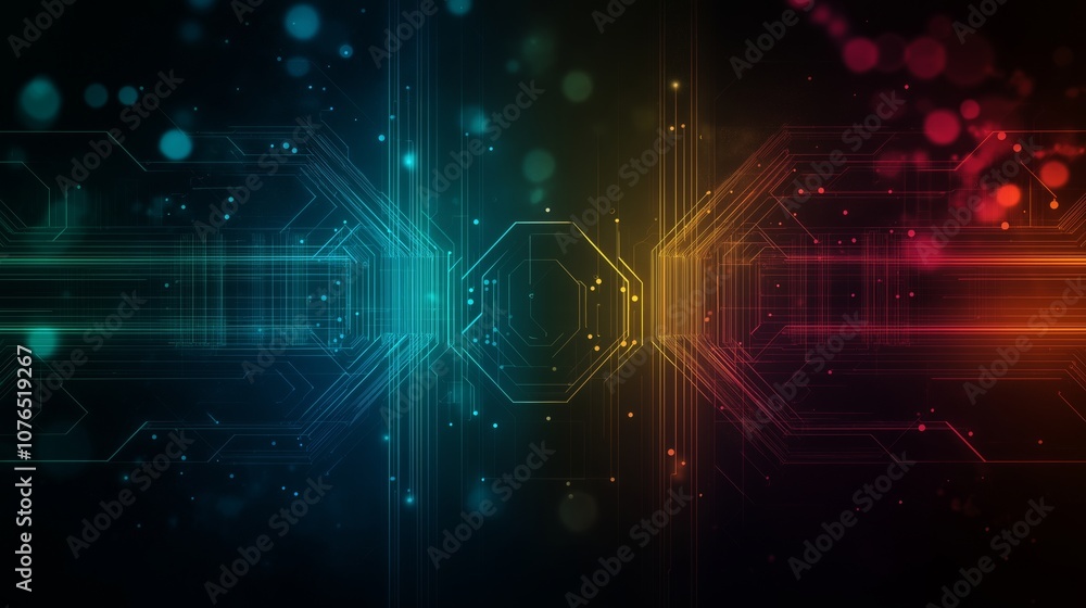 Fototapete a beauty futuristic abstract background in a high-tech style. shining lines and patterns resembling 