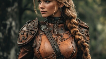 Female Warrior in Leather Armor