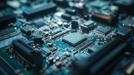 Close-up View of a Circuit Board
