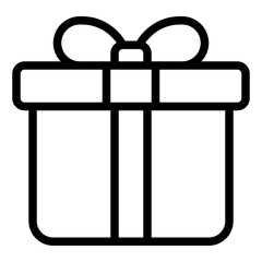 Simple Gift Box Icon with Ribbon Design