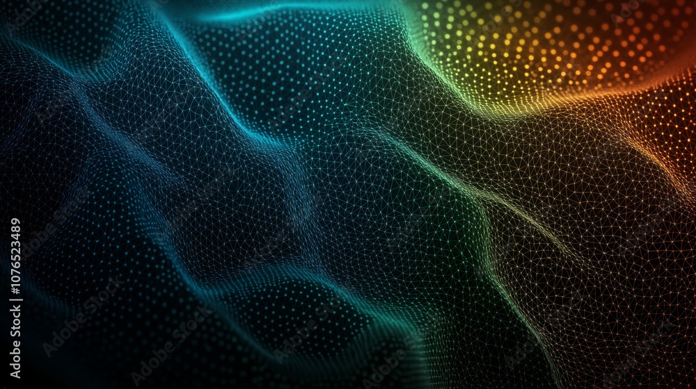 Poster a beauty futuristic abstract background in a high-tech style. shining lines and patterns resembling 