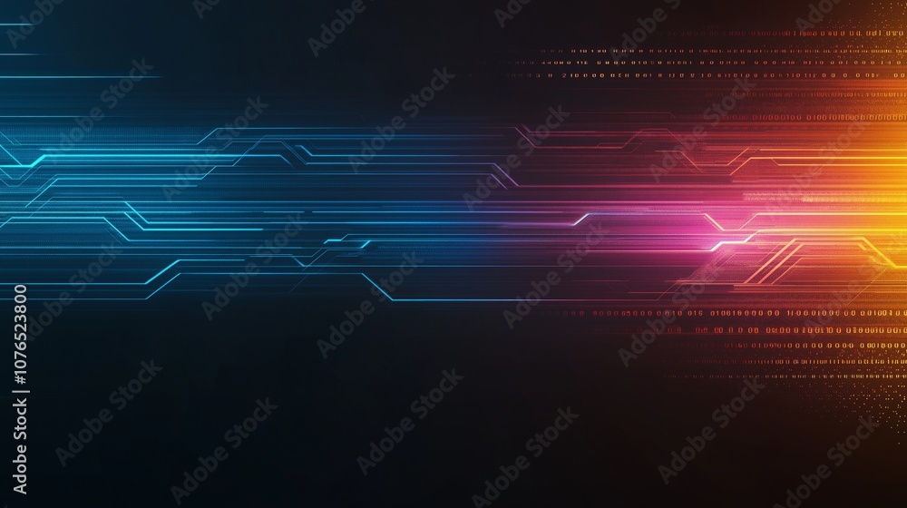 Poster a beauty futuristic abstract background in a high-tech style. shining lines and patterns resembling 