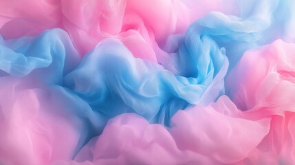 Fototapeta premium A soft, flowing fabric in pastel pink and blue hues, creating a dreamy, ethereal effect.