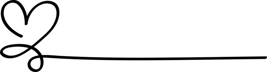 One Line Heart Divider, Minimalist, Simple, Decorative, Elegant