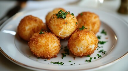 Crispy Dutch bitterballen, breaded and fried balls