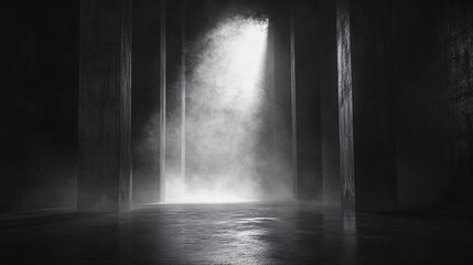 Fototapeta premium Scary grunge background featuring a dark smokefilled wall Creates a haunting and eerie atmosphere ideal for horrorthemed designs 