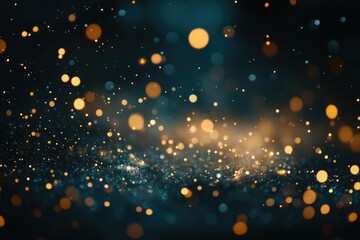 Blurry image of a blue and gold background, suitable for use in designs where a subtle gradient is needed