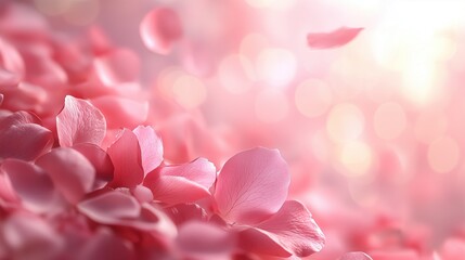 Obraz premium Soft pink background with various pink petals of roses