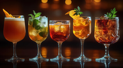 Fancy artisan cocktails and mixed drinks