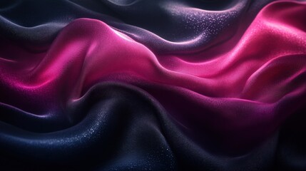 Fototapeta premium Flowing Fabric Textures in Shades of Pink and Black