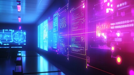 Futuristic Smartboard in Adaptive Learning Classroom Showcasing Innovative EdTech Technology