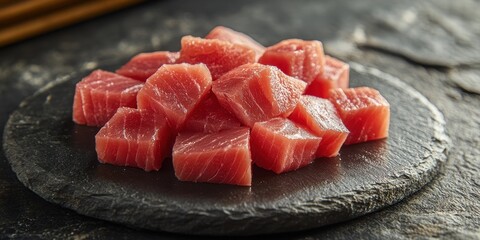 Tuna Sashimi on elegant dish Product photographyappet