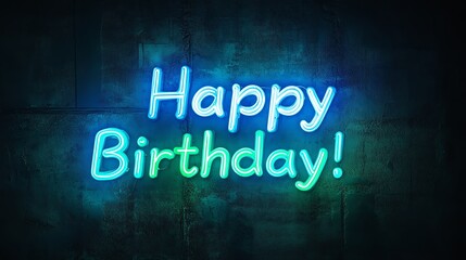 Obraz premium Neon sign with blue and green 