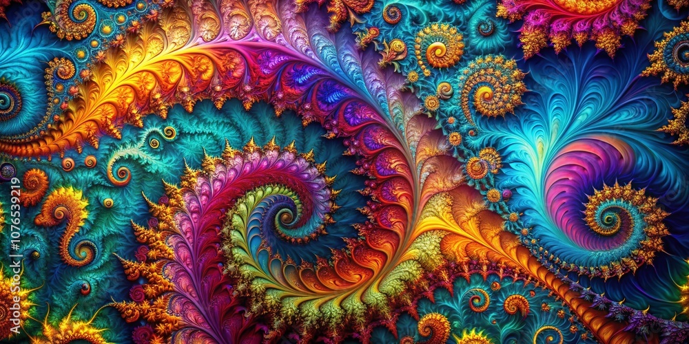 Poster stunning abstract fractal background art with vivid colors and intricate patterns perfect for modern