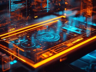 Futuristic Language Lab with Real Time Translation and Interactive Learning Games Symbolizing EdTech Innovations