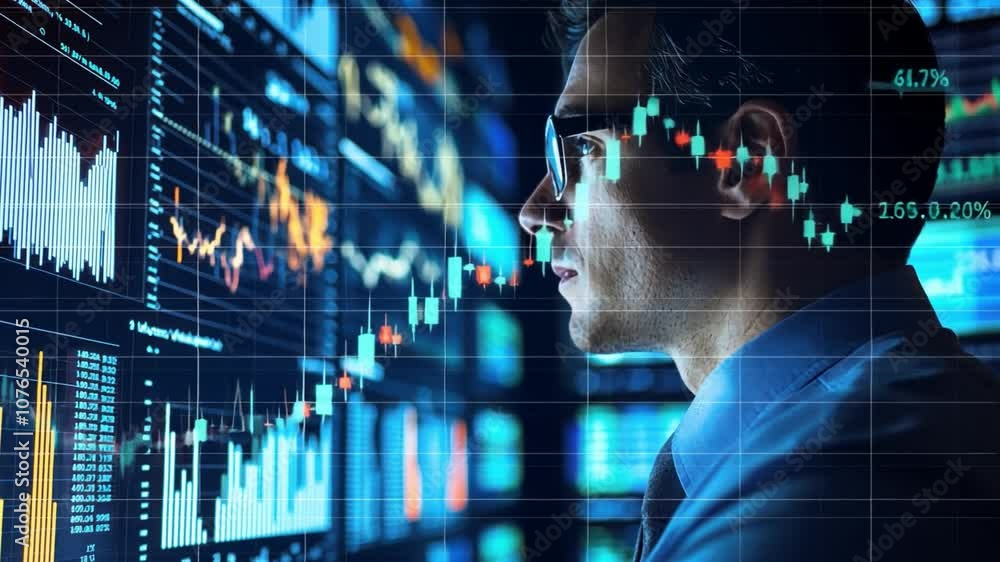 Wall mural a business analytics expert using data visualizations to drive business decisions, analyzing trends 