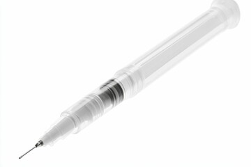 Fototapeta premium A clear, transparent syringe with a needle.