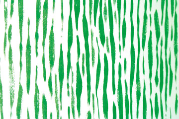 Thick Ink Pen Lines on White Background Zebra Skin Green Barcode Shapes