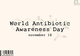Poster for antibiotic awareness day. World antimicrobial resistance awareness week design. 