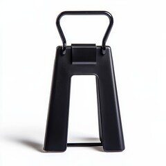 Black metal handle with square base.