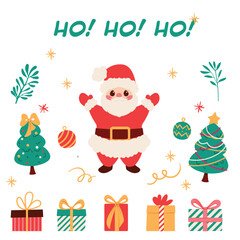Christmas vector stickers that will bring coziness and joy.
Cute images of Santa, gifts, Christmas trees and snowy wonders. Decorate your diaries, cards or gifts with fairy-tale details!