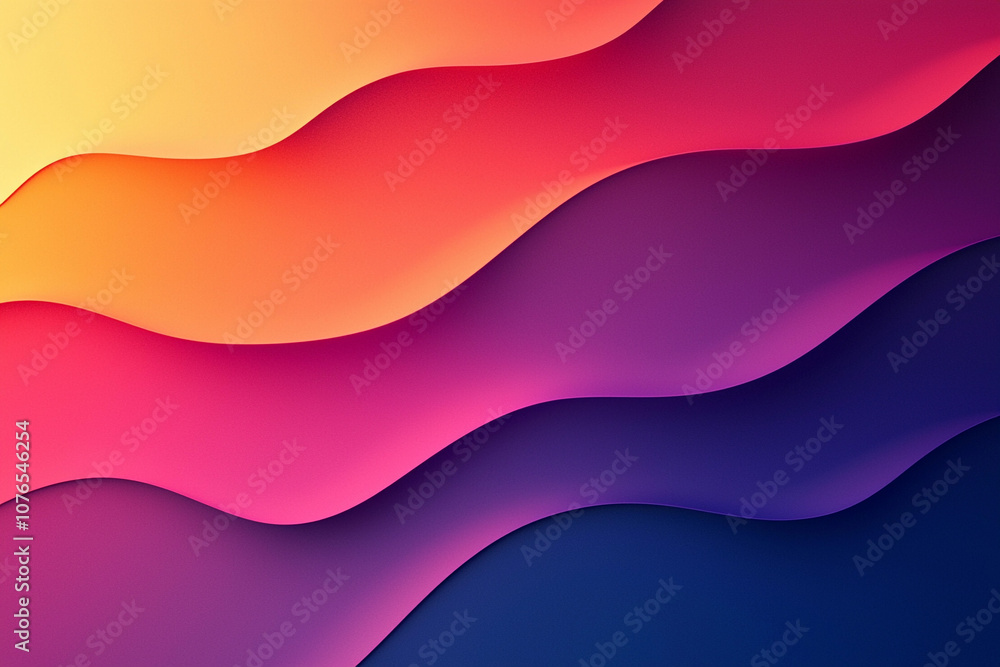 Poster colorful abstract waves creating a dynamic visual effect at dusk