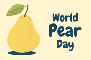 World Pear Day.Hand drawn whole and cut pear. Ripe juicy pears. Vegetarian organic food.  