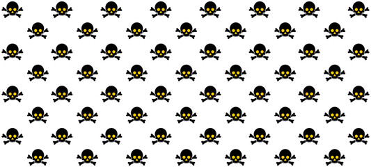 Skull and bone danger Halloween skeleton pattern wallpaper design vector illustration