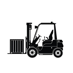 Forklift silhouette. Heavy equipment construction image for industry or construction