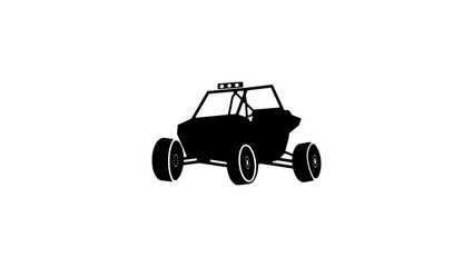 Off-Road Buggy emblem, black isolated silhouette