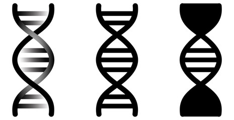 3D Blue DNA helix icon in a stylized form, symbolizing genetics, biotechnology, and molecular science with a modern, minimalist design. Isolated on transparent background Vector 