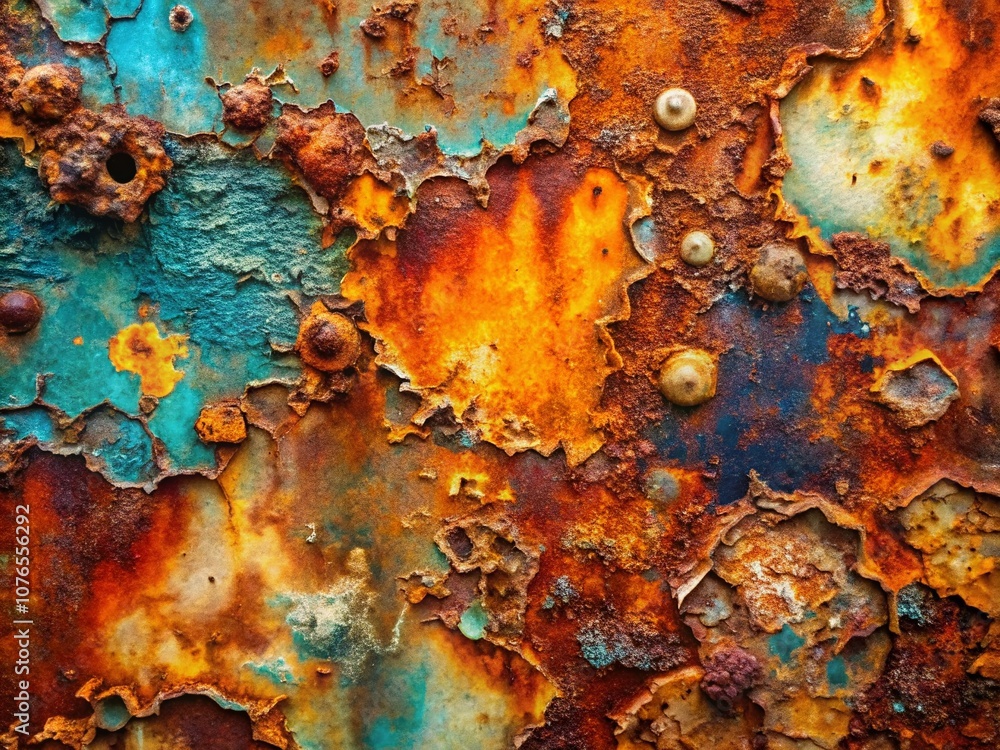 Poster surreal rusty metallic surface background - textured abstract art for creative projects, unique patt