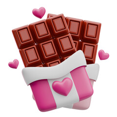 Sweet Chocolate Bars with Pink Hearts in a Cute Wrapper Illustration
