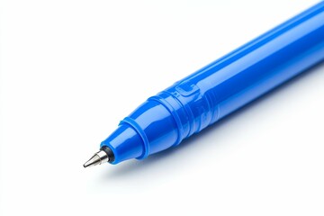 Fototapeta premium A blue pen tip on white background.