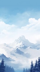 Fototapeta premium Winter mountain landscape outdoors nature.