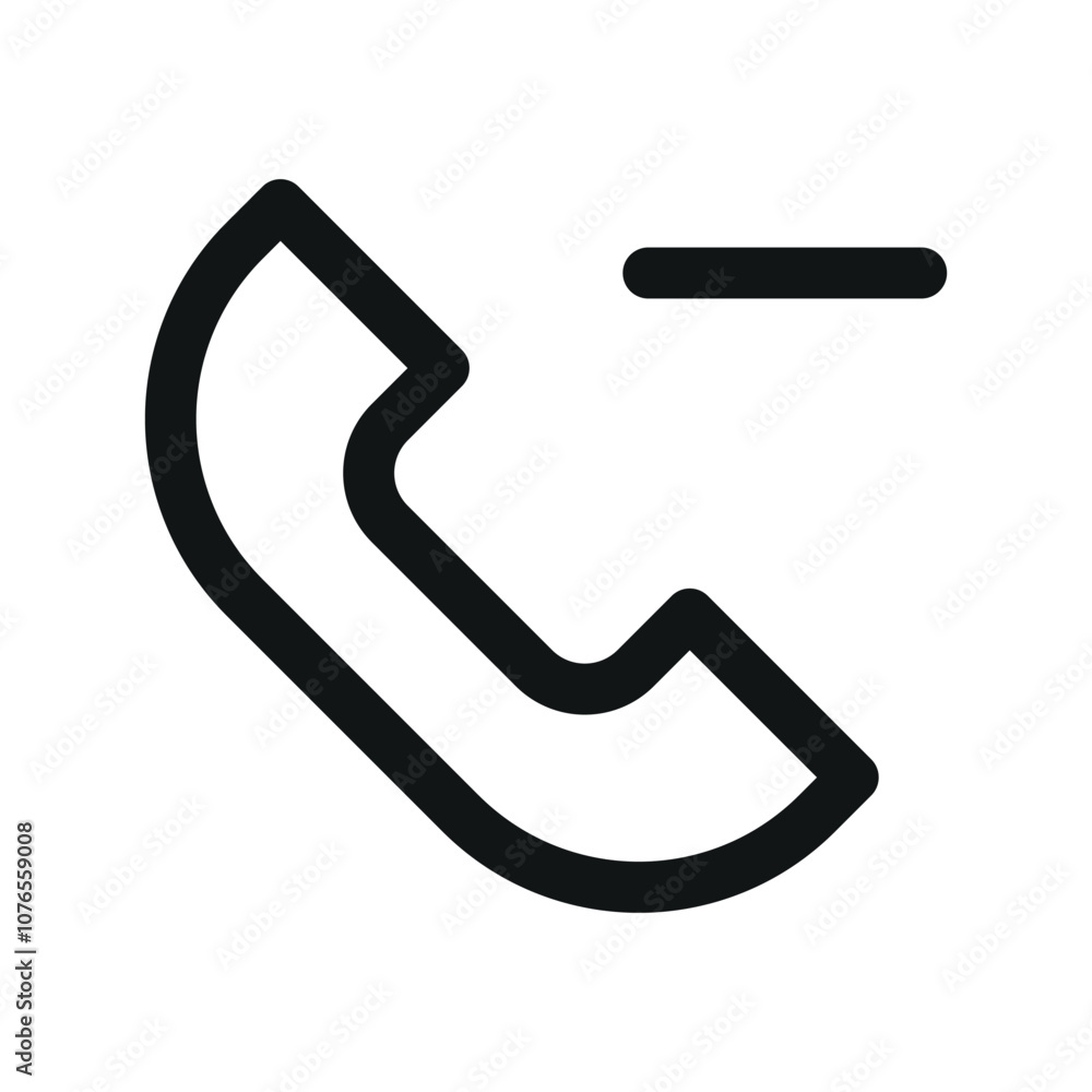 Aufkleber telephone call minus ui icon, call minus simple line user interface vector symbol