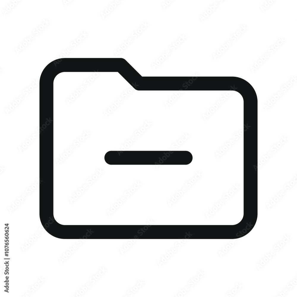Aufkleber remove folder ui icon, category minus simple line user interface vector symbol