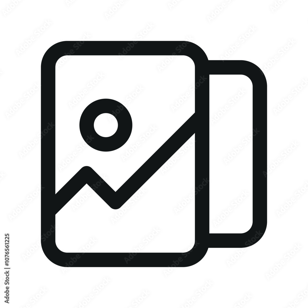 Poster image stories ui icon, image gallery simple line user interface vector symbol