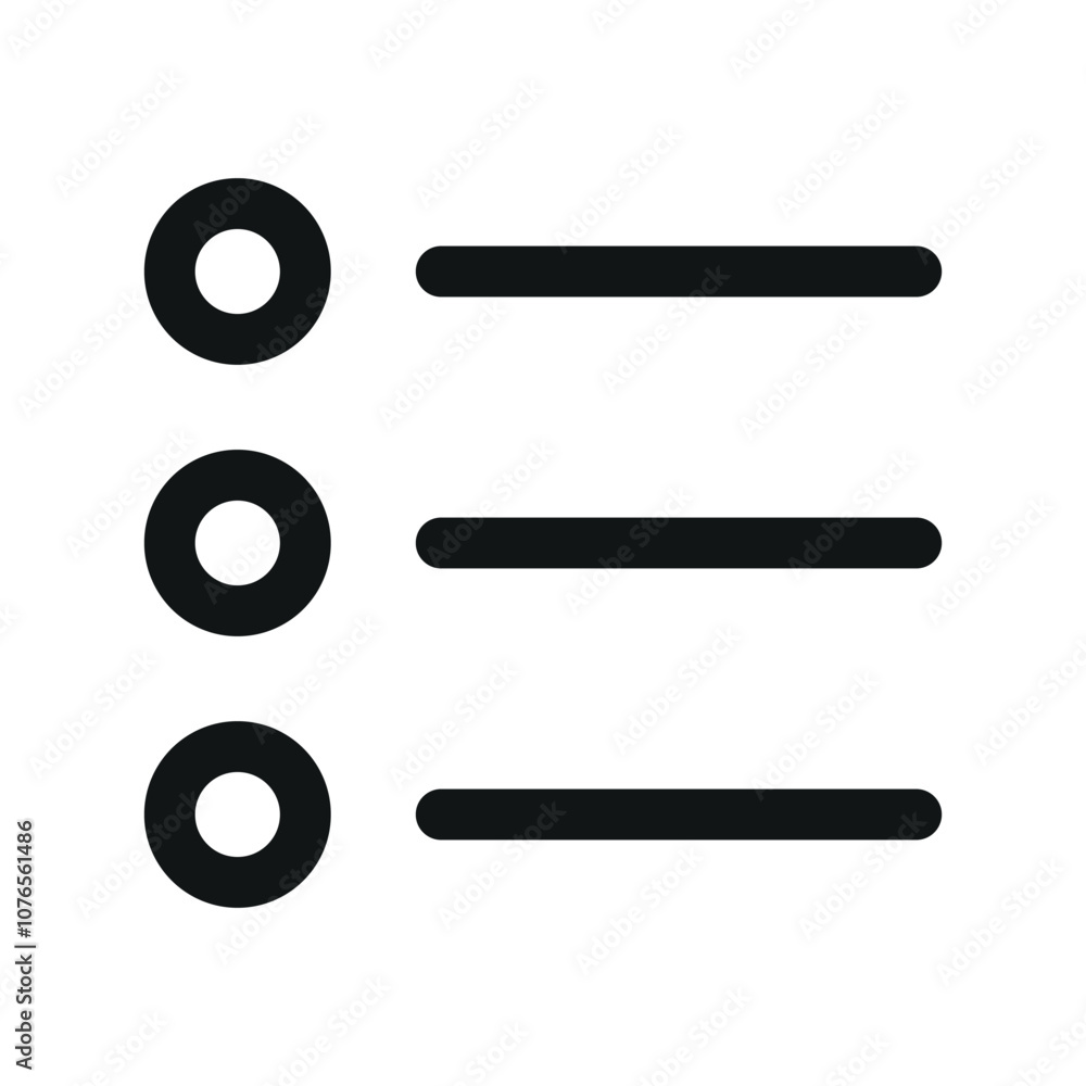 Aufkleber list ui icon, bullet list simple line user interface vector symbol
