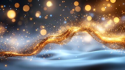 A mesmerizing golden bokeh background filled with sparkling circles of light, creating a soft and ethereal glow that radiates warmth and elegance.