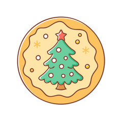 Christmas cookie vector art,  flat illustration Christmas cookie icon