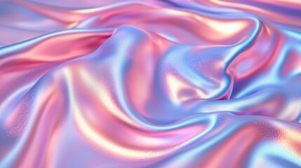 Elegant Metallic Satin Fabric in Soft Pastel Hues