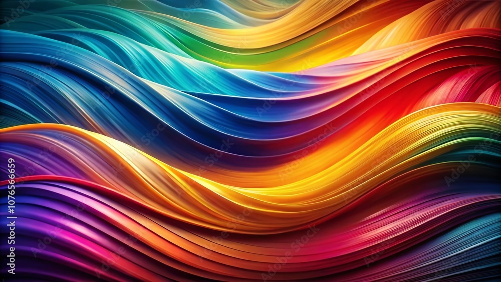 Poster vibrant abstract waves of color in fluid motion captured with right positioning and generous copy sp