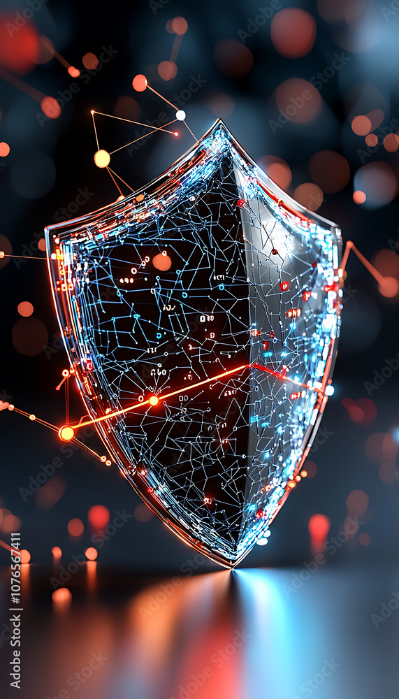 Poster enhancing cybersecurity protect your network from security risks with effective strategies